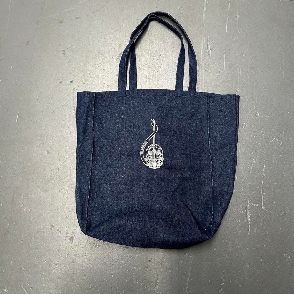 Vintage 90s 1990 Balboa brand dark wash denim jean tote bag